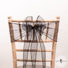 Load image into Gallery viewer, Black Sheer Organza Sashes