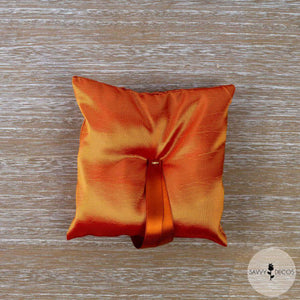 Burnt Orange Wedding Ring Cushion