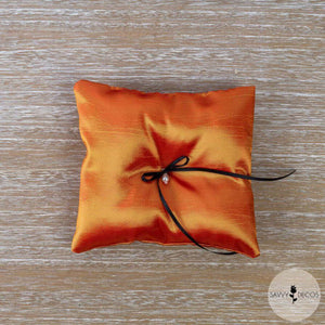 Burnt Orange Wedding Ring Cushion