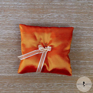 Burnt Orange Wedding Ring Cushion