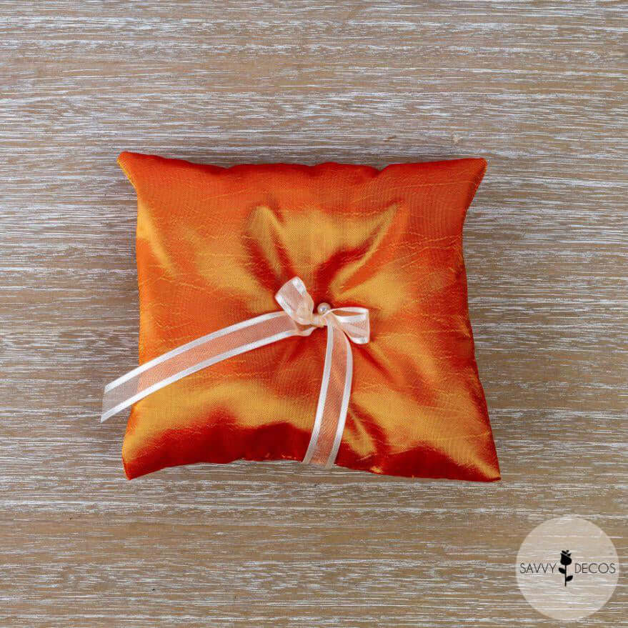 Burnt Orange Wedding Ring Cushion