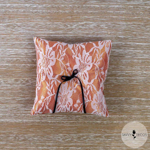 Burnt Orange Wedding Ring Cushion