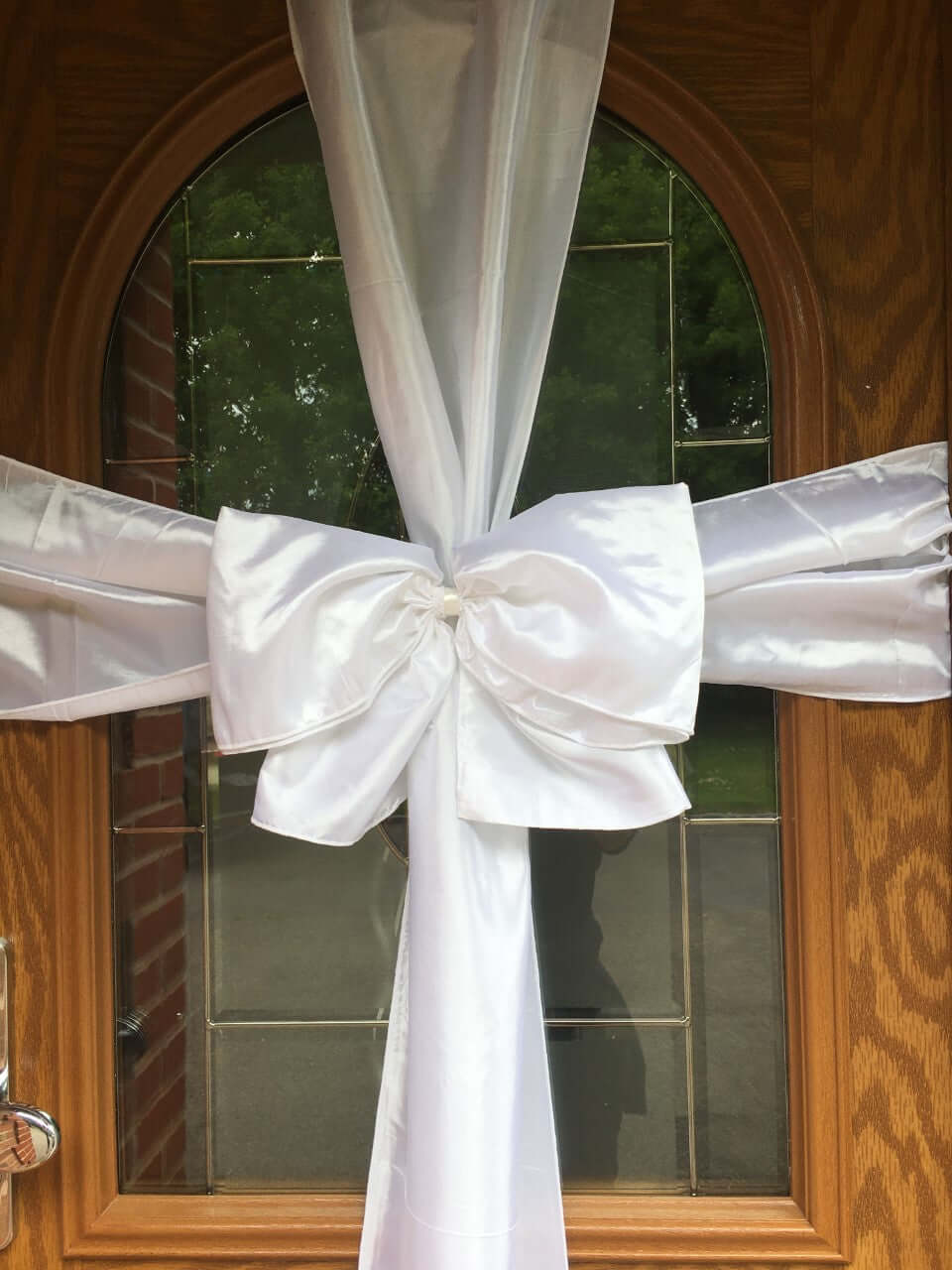 White Satin Door Bows