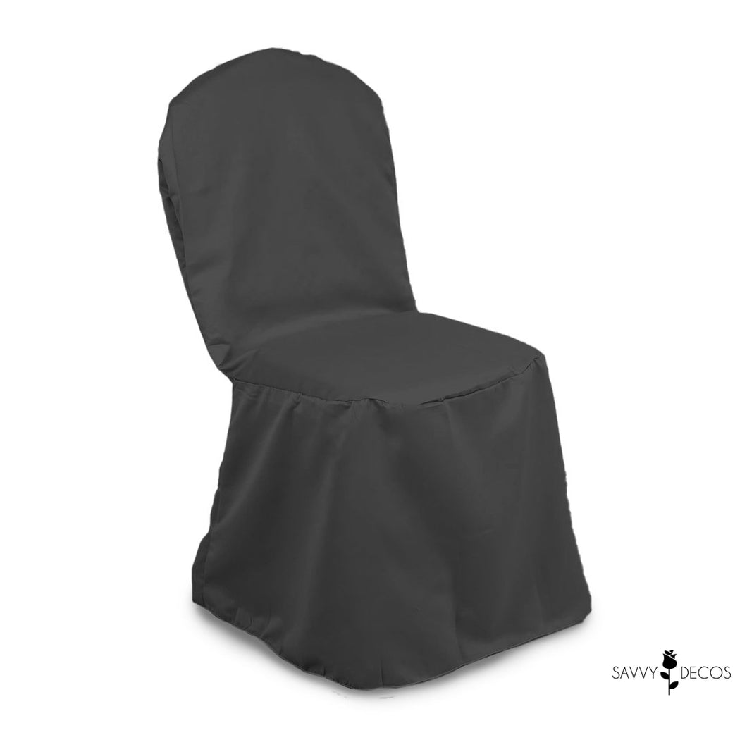 Grey Satin Large Banquet Chair Covers