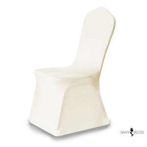 Ivory Spandex Lycra Chair Covers (Flat Front)