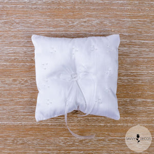 White Wedding Ring Cushions