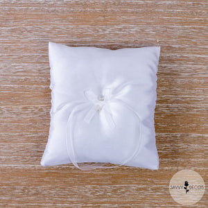 White Wedding Ring Cushions