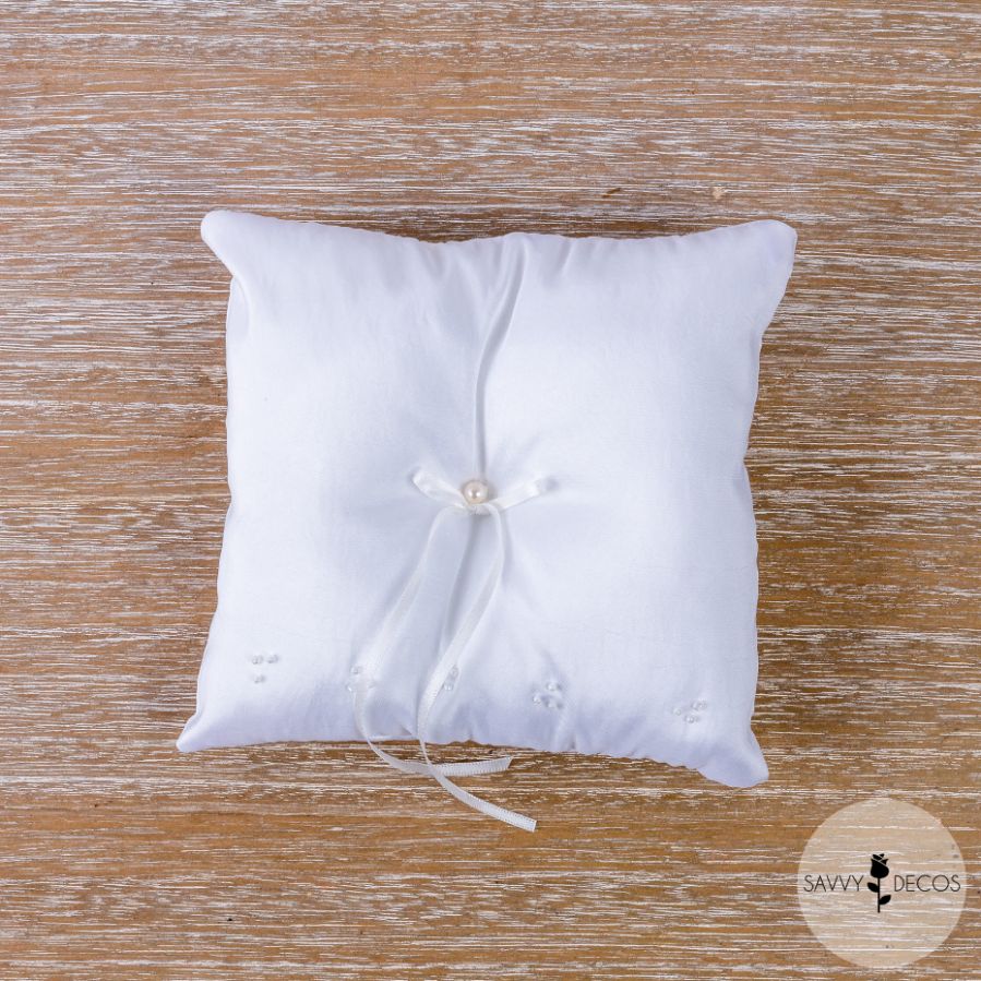 White Wedding Ring Cushions