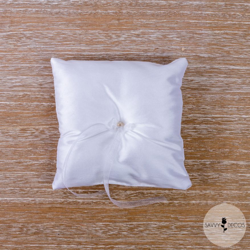 White Wedding Ring Cushions