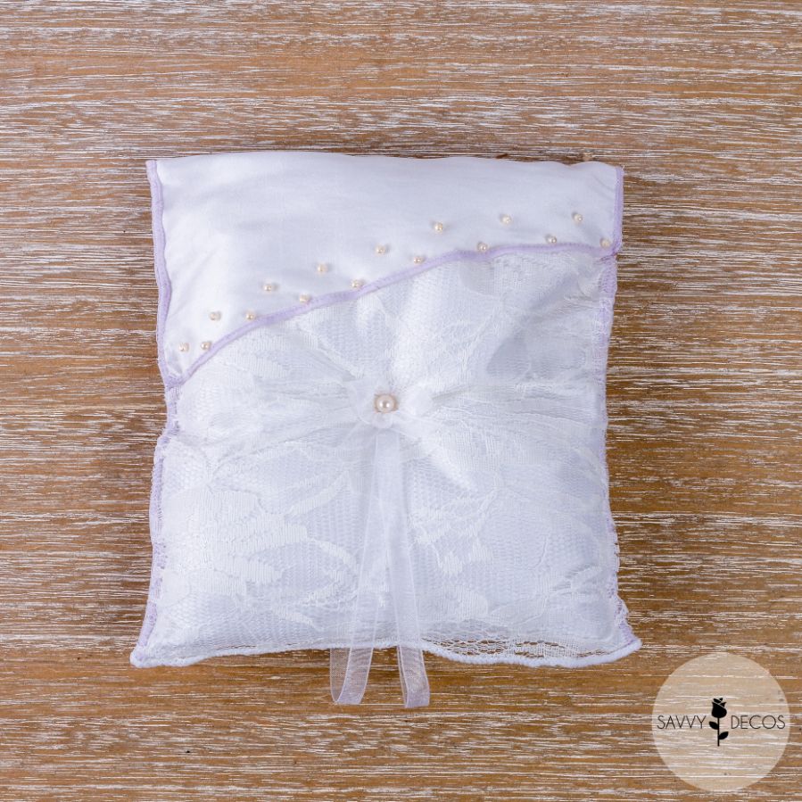 White Wedding Ring Cushions