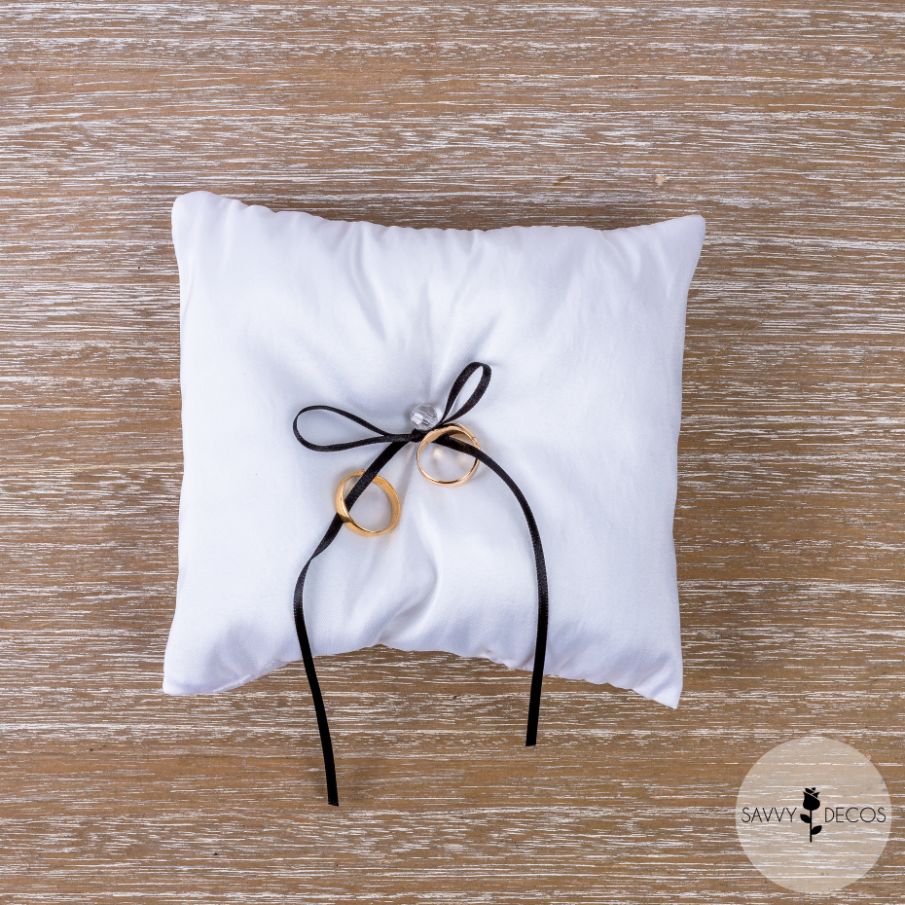 White Wedding Ring Cushions