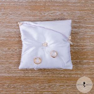 White Wedding Ring Cushions