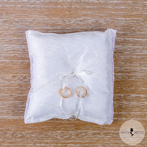 White Wedding Ring Cushion