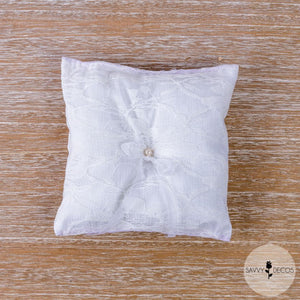 White Wedding Ring Cushions