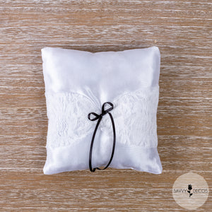 White Wedding Ring Cushion