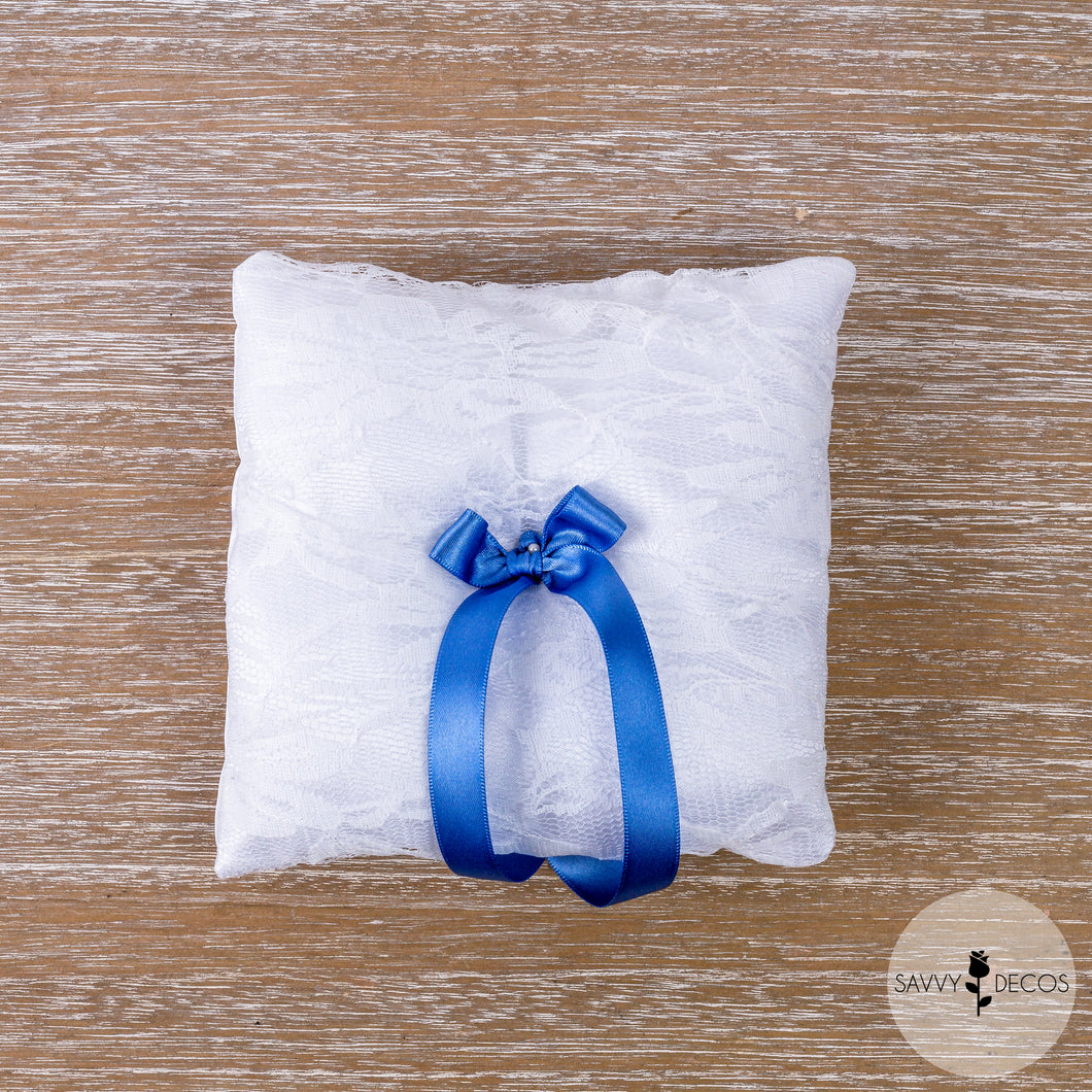 White Wedding Ring Cushion