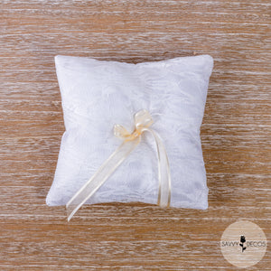 White Wedding Ring Cushion