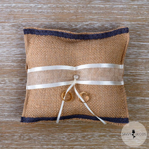 Hessian Wedding Ring Cushion