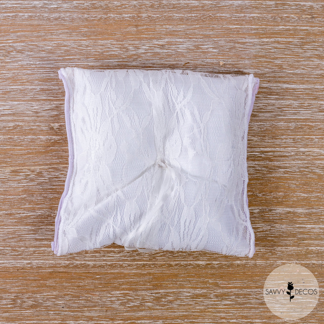 White Wedding Ring Cushion