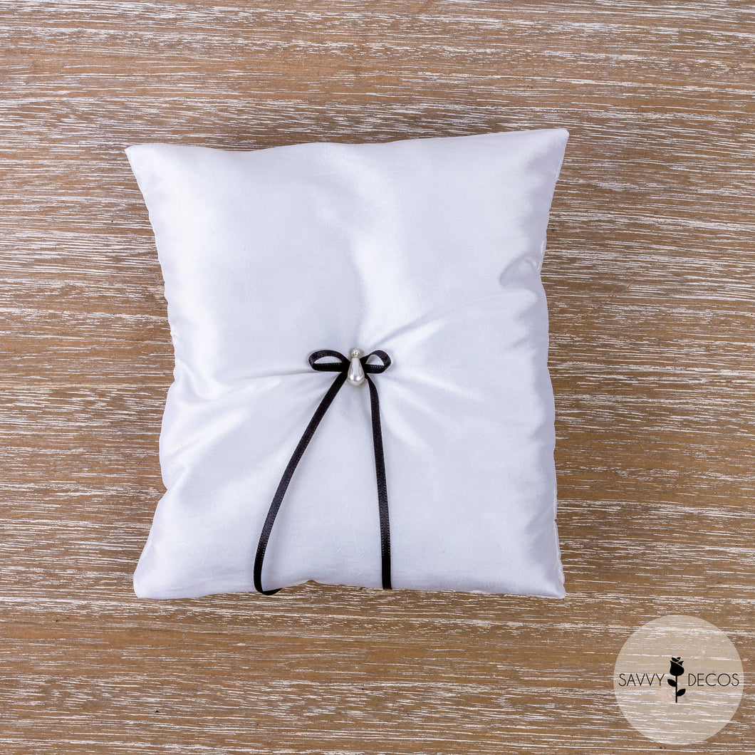 White Wedding Ring Cushion