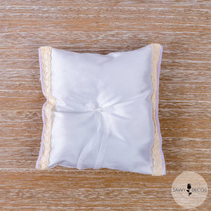 White Wedding Ring Cushion