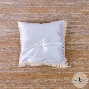 White Wedding Ring Cushion