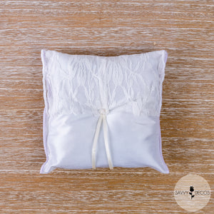 White Wedding Ring Cushion