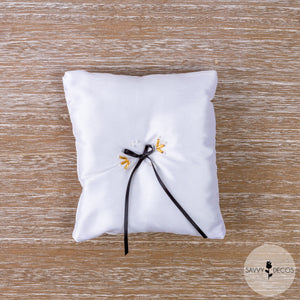 White Wedding Ring Cushion