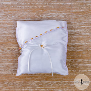 White Wedding Ring Cushion