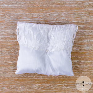 White Wedding Ring Cushion