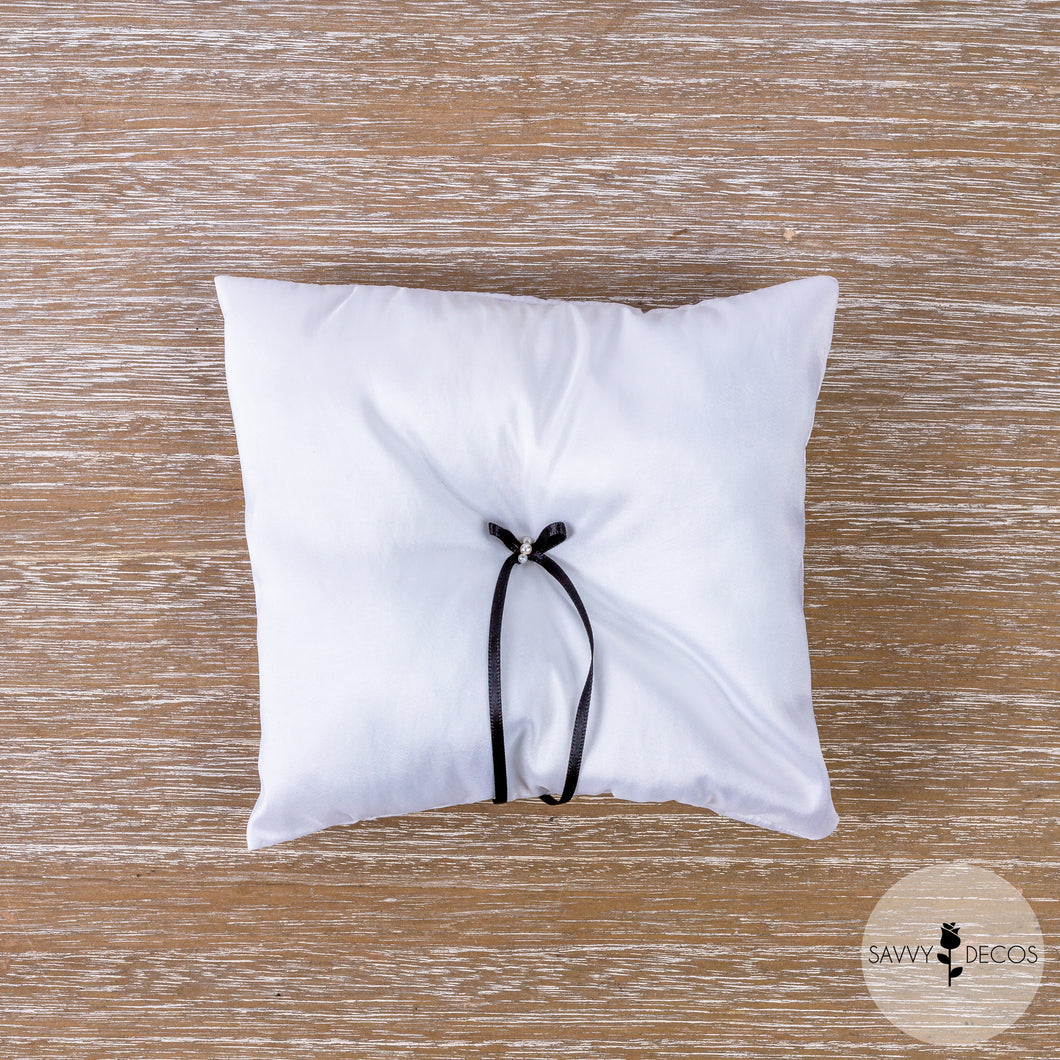 White Wedding Ring Cushion