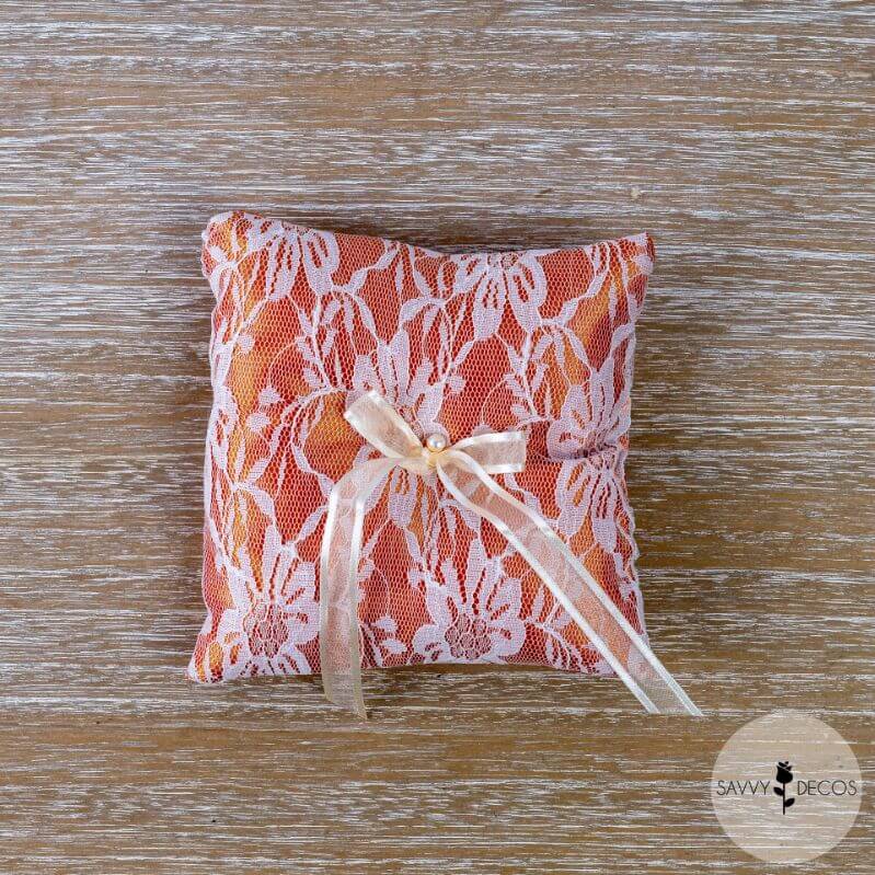 Burnt Orange Wedding Ring Cushions