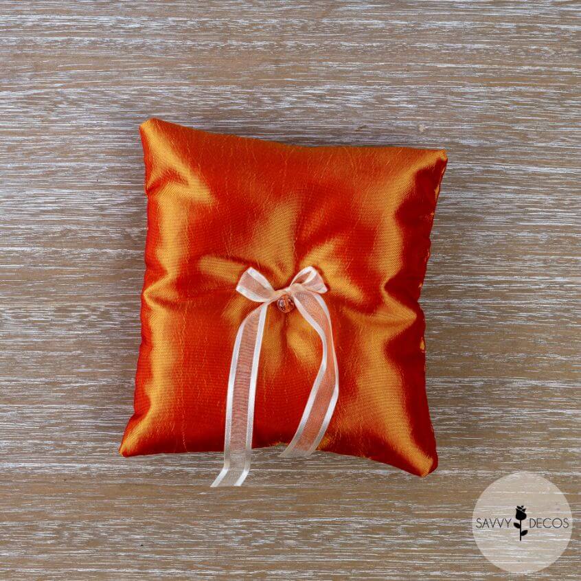 Burnt Orange Wedding Ring Cushions