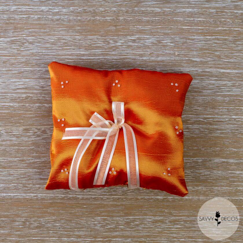 Burnt Orange Wedding Ring Cushions