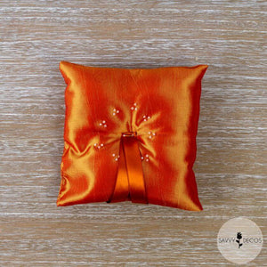 Burnt Orange Wedding Ring Cushions