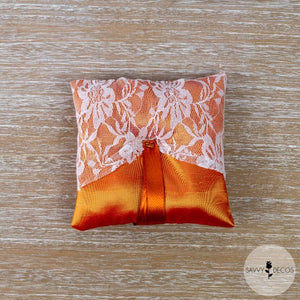 Burnt Orange Wedding Ring Cushions