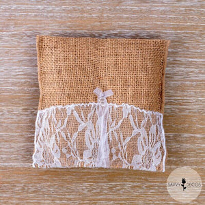 Hessian Wedding Ring Cushion