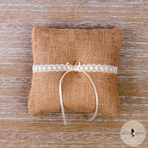 Hessian Wedding Ring Cushion