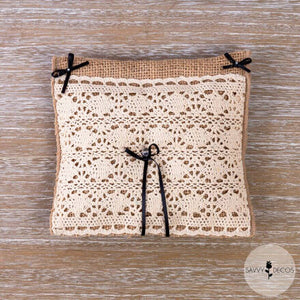 Hessian Wedding Ring Cushion