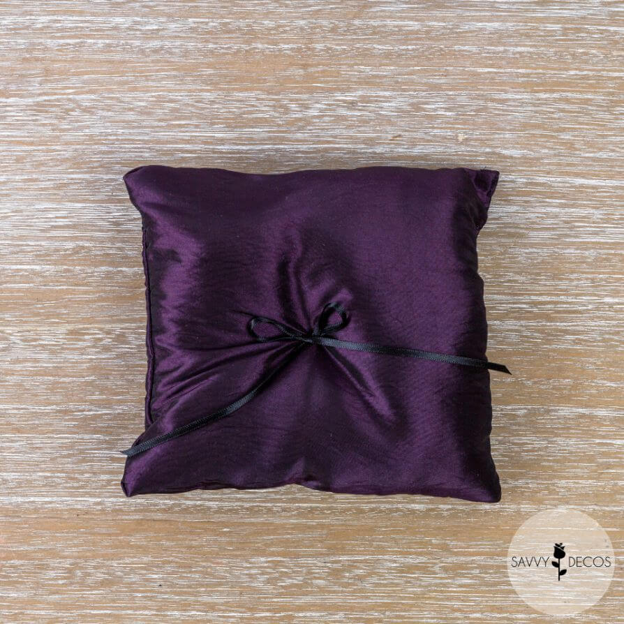 Deep Purple Wedding Ring Cushion