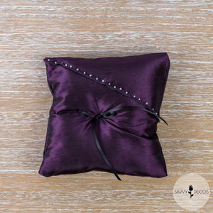 Deep Purple Wedding Ring Cushion