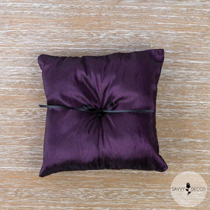 Deep Purple Wedding Ring Cushion