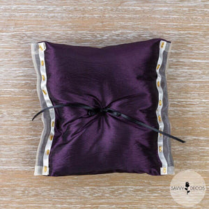 Deep Purple Wedding Ring Cushion