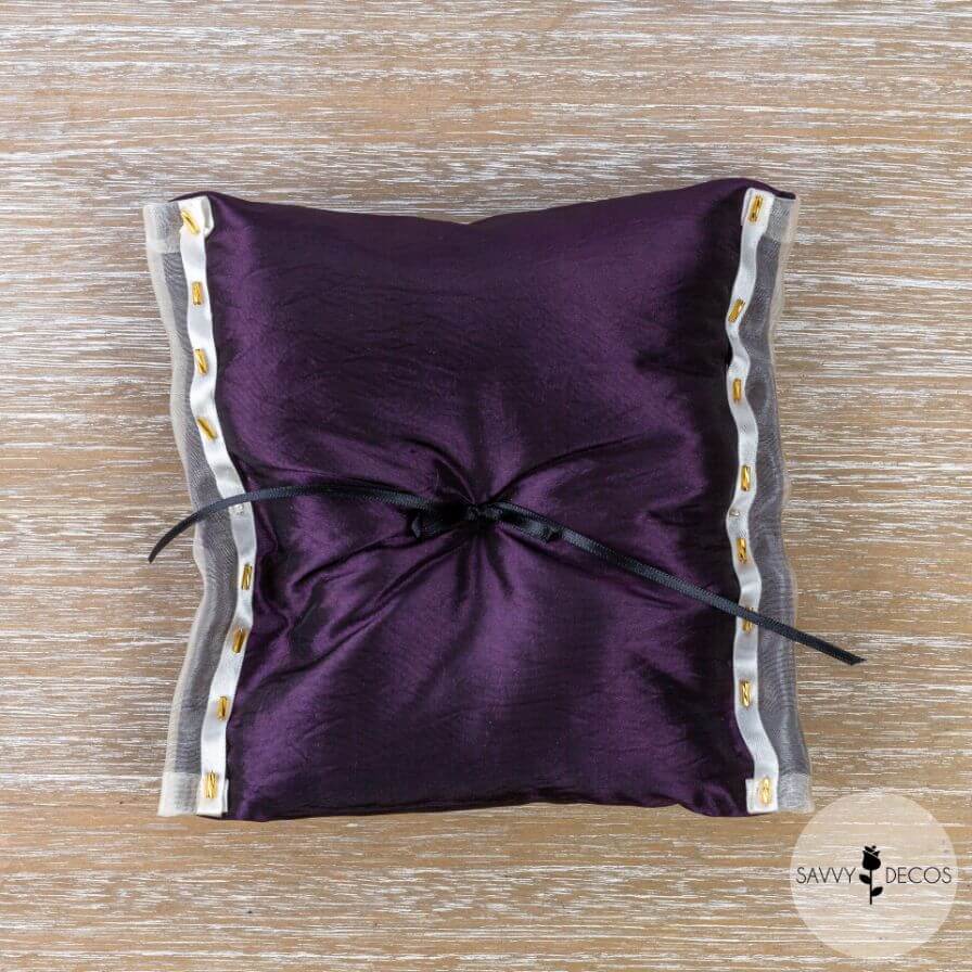 Deep Purple Wedding Ring Cushion