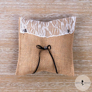 Hessian Wedding Ring Cushion