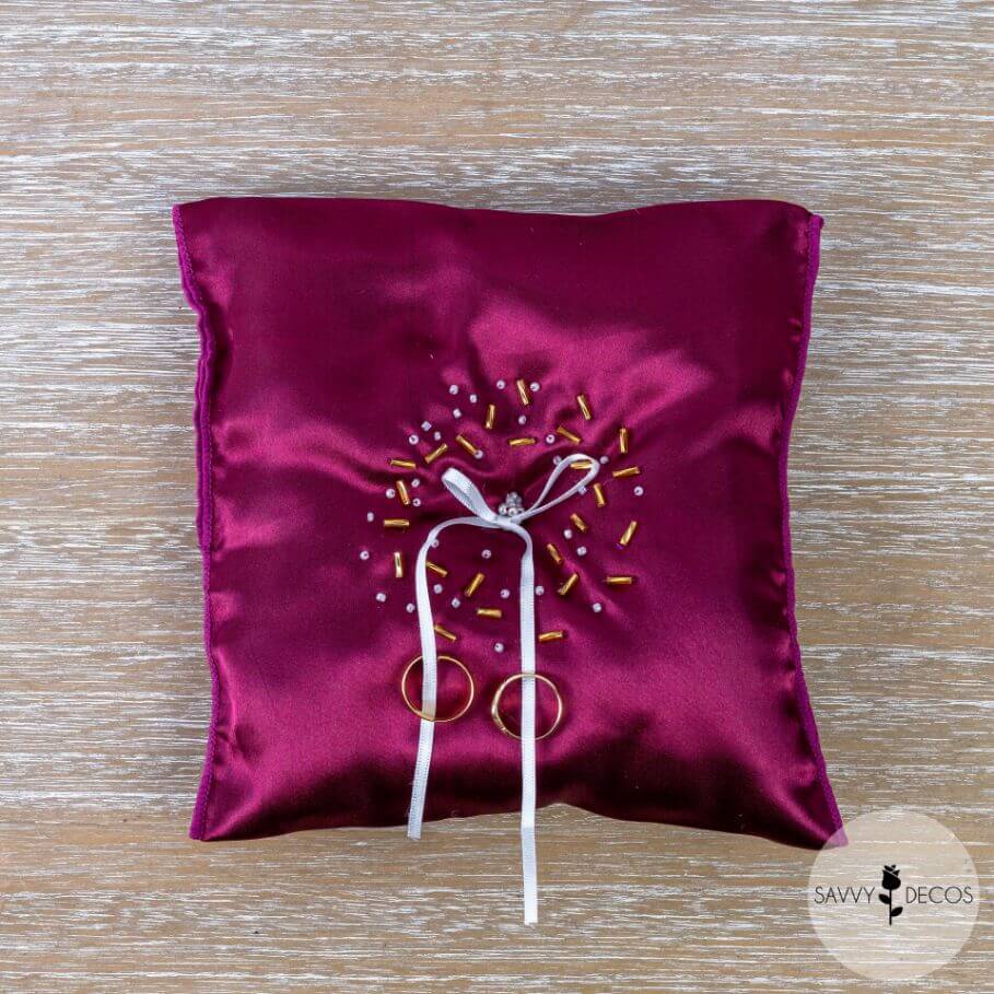 Burgundy Wedding Ring Cushions