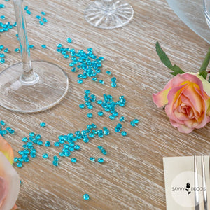 Sky Blue Diamante Table Scatter Crystals