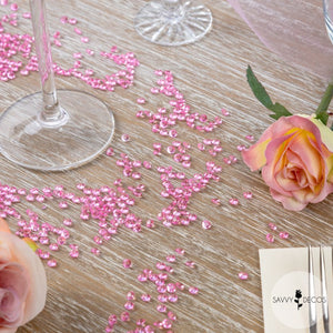 Light Pink Diamante Table Scatter Crystals