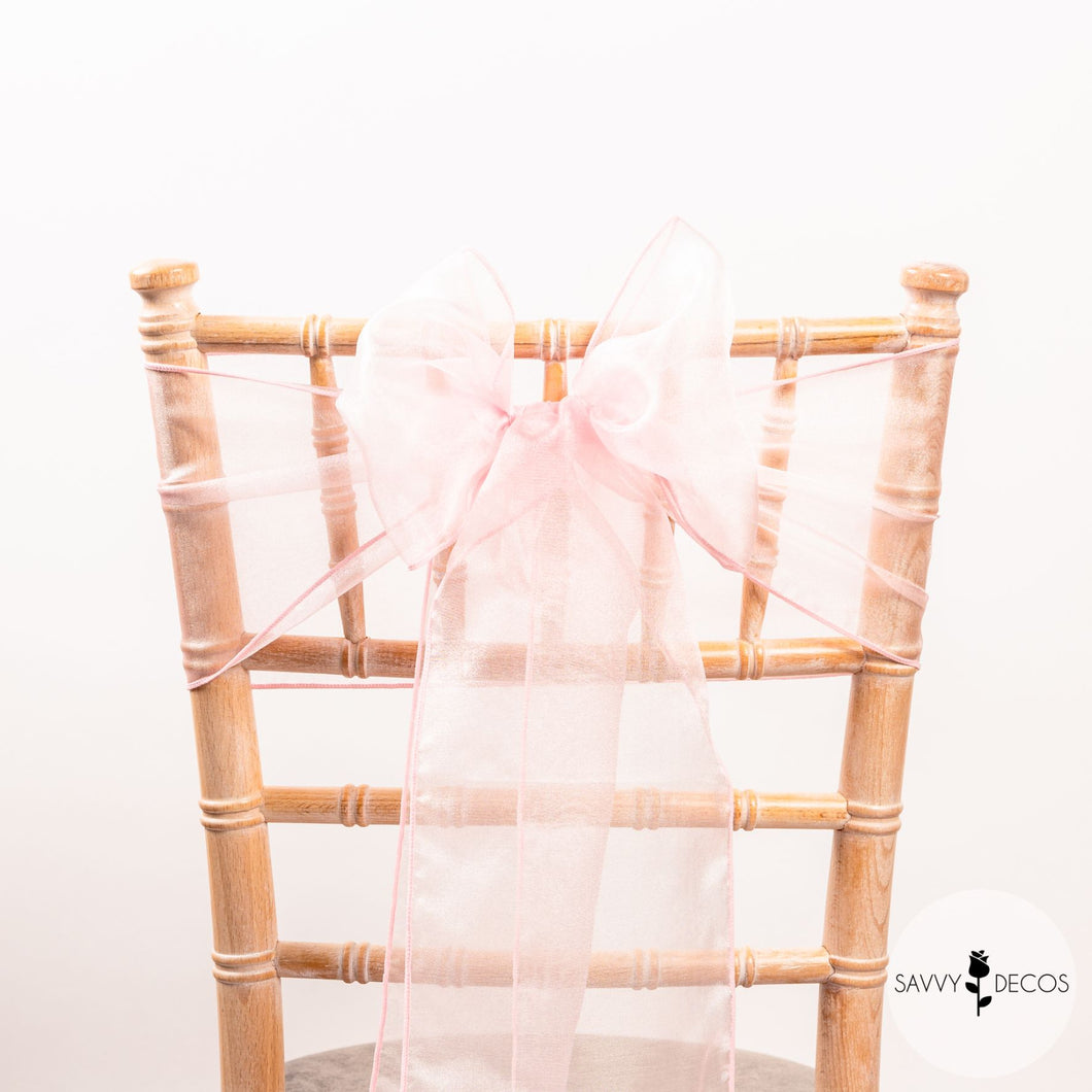 Baby Pink Classic Organza Sashes