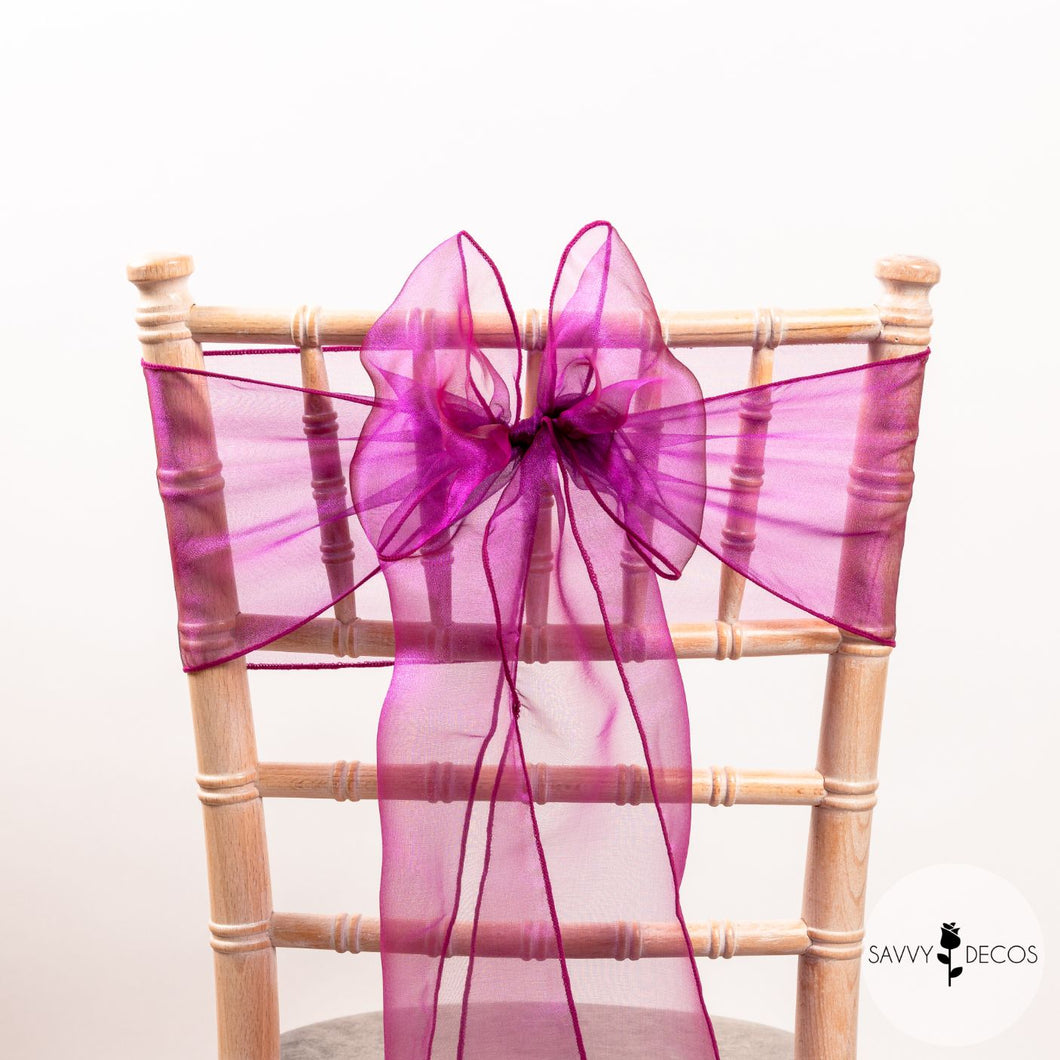 Mauve Classic Organza Sashes